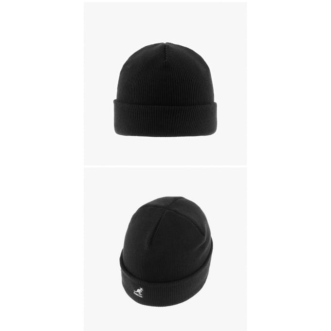 Kangol 2978bc Zwarte Omgeslagen Acryl Beanie om over het hoofd te trekken 2978BC BLACK black