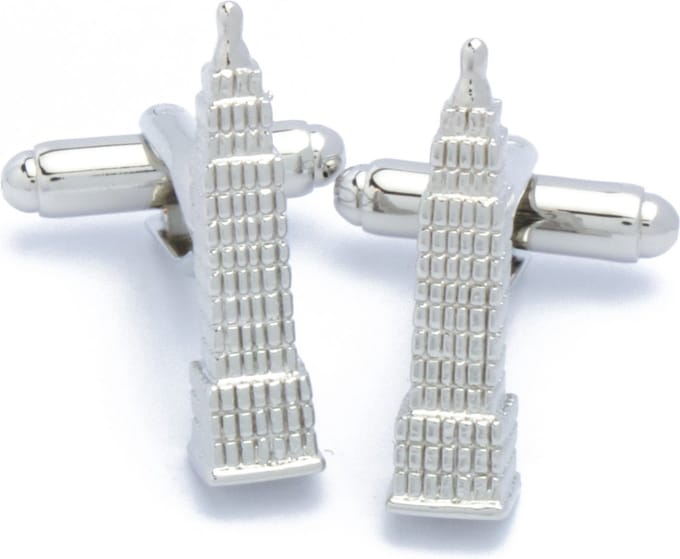 Manchetknopen - Empire State Building Gebouw Zilverkleurig