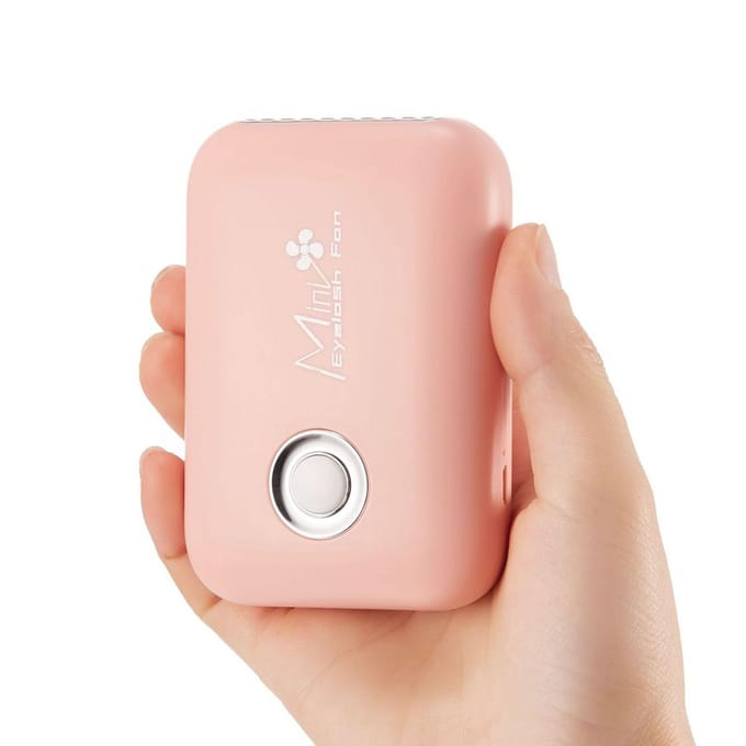 Wimper Ventilator Mini Compact Draagbaar USB Opladen Handheld Wimper Ventilator voor Oog Zwarte Lijm Nagellak Roze beige