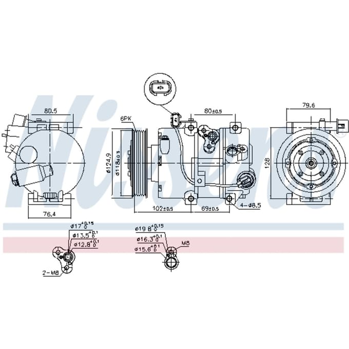 Compressor, airconditioner NISSENS 890644