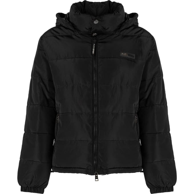 Plein Sport Bold Ruglogo Gevoerde Zwarte Jas