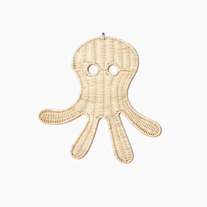 Rotan - Wanddecoratie - Octopus - Decoratie - Babykamer - Kinderkamer - Kado