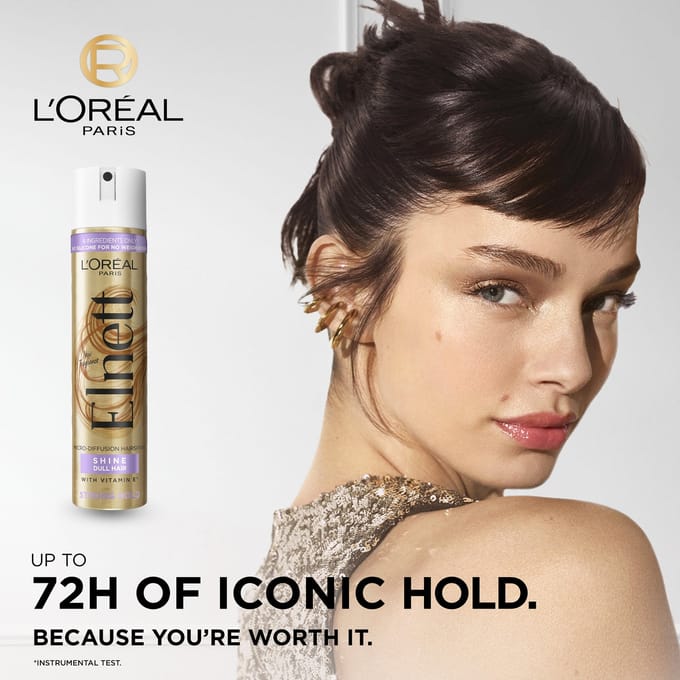 L'Oréal Paris Elnett Hair Spray for Dull Hair with Vitamin E 200ml