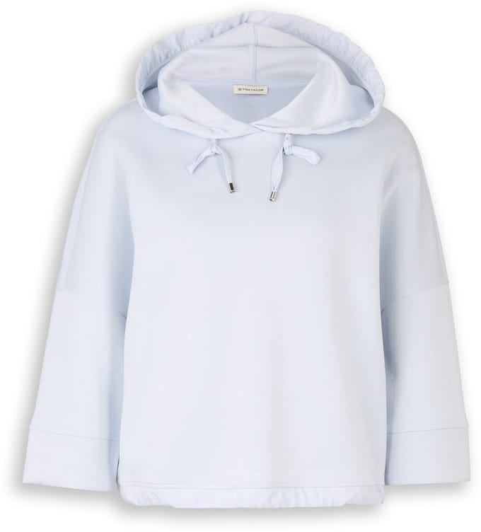 Tom Tailor - Hoodiesweatshirt van scuba - Maat L - soft dusty blue