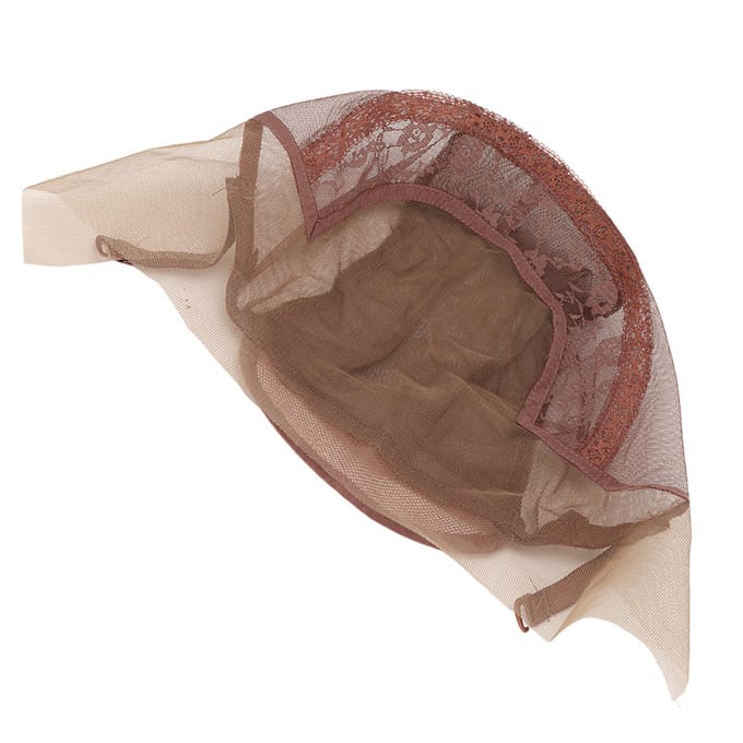 Pruiknet Haarspeld Kant Nylon Mesh U-deel Verstelbaar Ademend Donkerbruin voor Optreden white