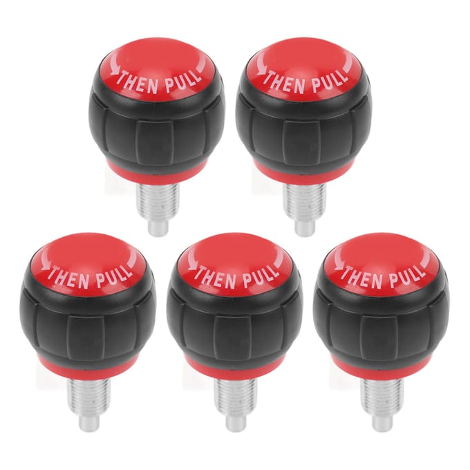 5 STUKS Trekpen Veerknop IJzer Plastic Universeel Hometrainer Verstelknop Vervangingsonderdelen rood zwarte kleur