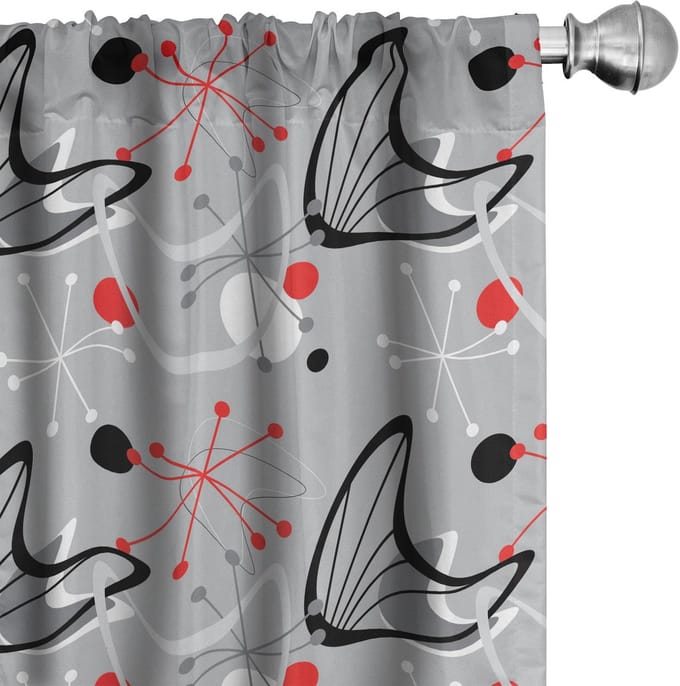ABAKUHAUS Midden van de eeuw – Gordijnen 2x75x225 cm – microvezel