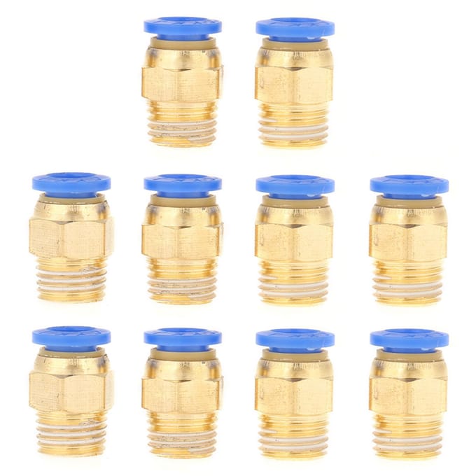10 stuks pneumatische snelkoppelingen, luchtfittingen, adapters, 8 mm diameter, schroefdraad 14BSP, set