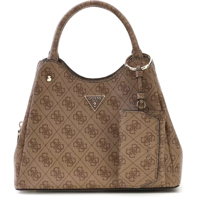 GUESS handtas schoudertas Lorella Logo Girlfriend Tote Latte Logo Lichtbruin
