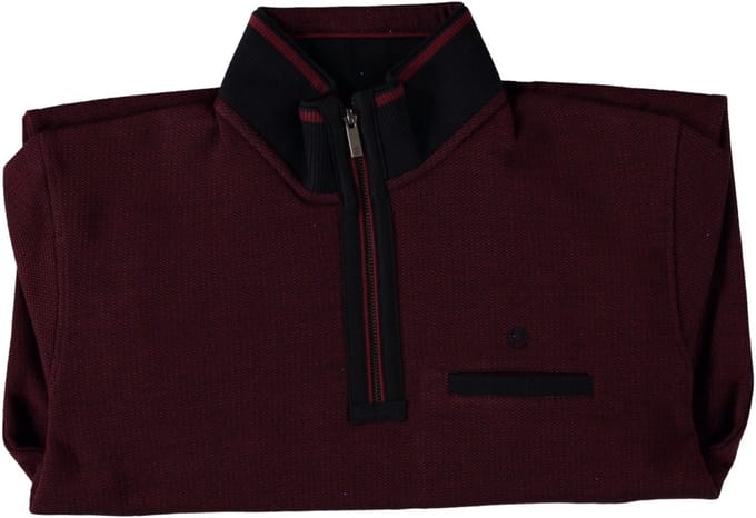 Fellows United Pullover Half Zip Jaquard Interlock Bordeaux (42.2616 - 180)