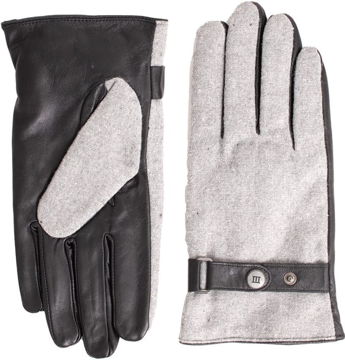 BEPPIE | Flanellen uni handschoenen | Grijs