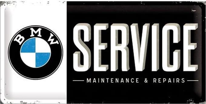 BMW Service Metalen wandbord in reliëf 25x50 cm
