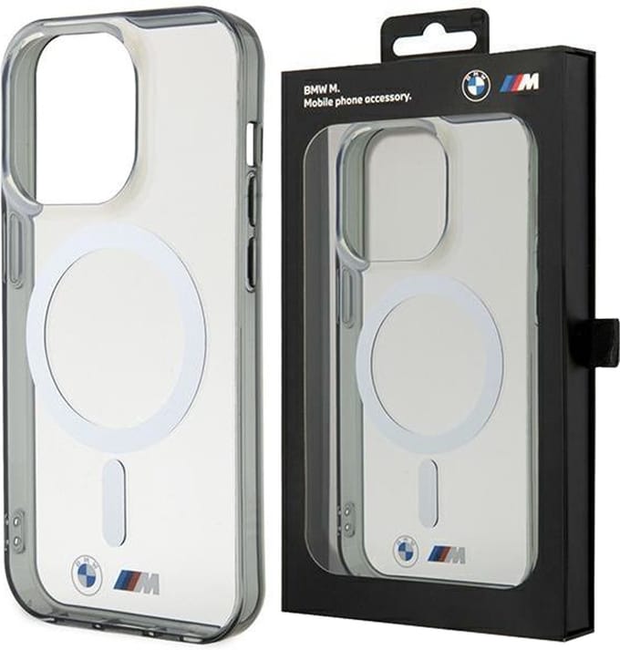 BMW Silver Ring MagSafe case for iPhone 14 Plus - transparent