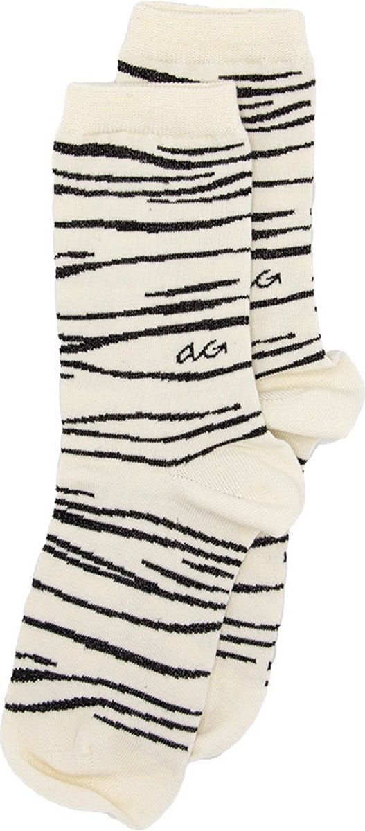 Alfredo Gonzales dames sokken glitter zebra pattern zwart & wit