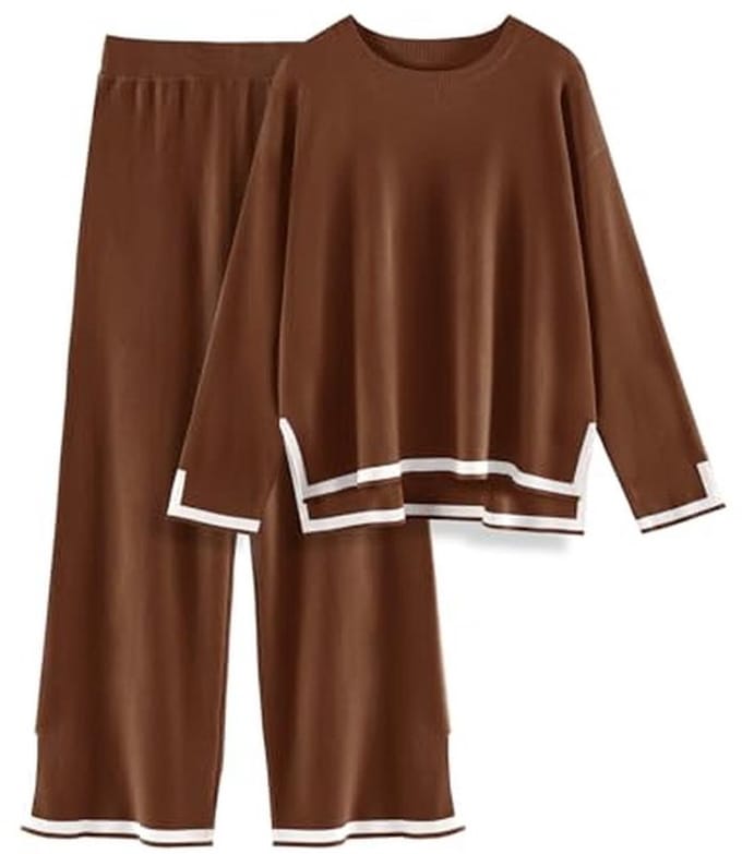 Elegante Dames Loungewear Sets 2-delig Gebreid Trainingspak voor Winter