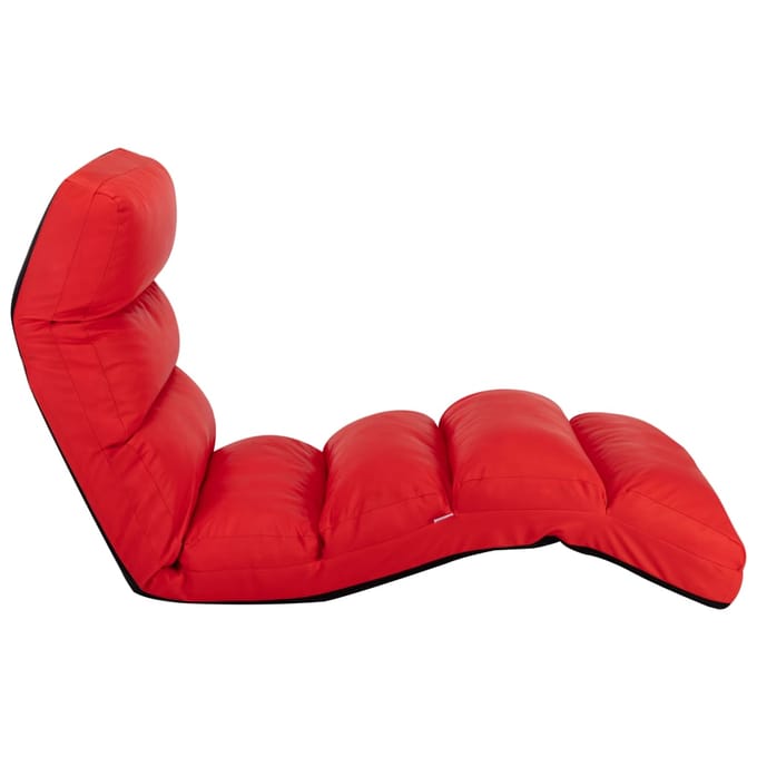 vidaXL - Vloerstoel - inklapbaar - kunstleer - rood