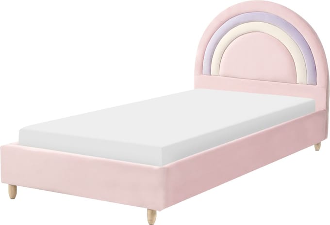 LANDEILLAU - Eenpersoonsbed - Roze - 90 x 200 cm - Fluweel