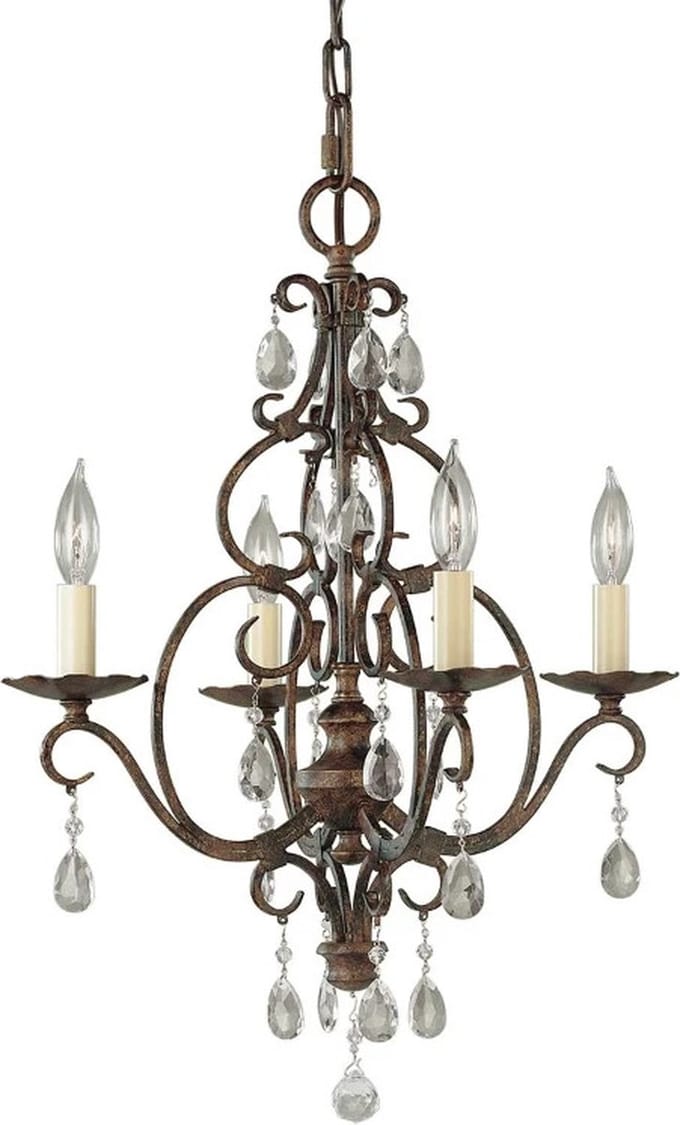 Feiss LED Kroonluchter | 4X E14 Max 60W | Dimbaar | Mocha Bronze