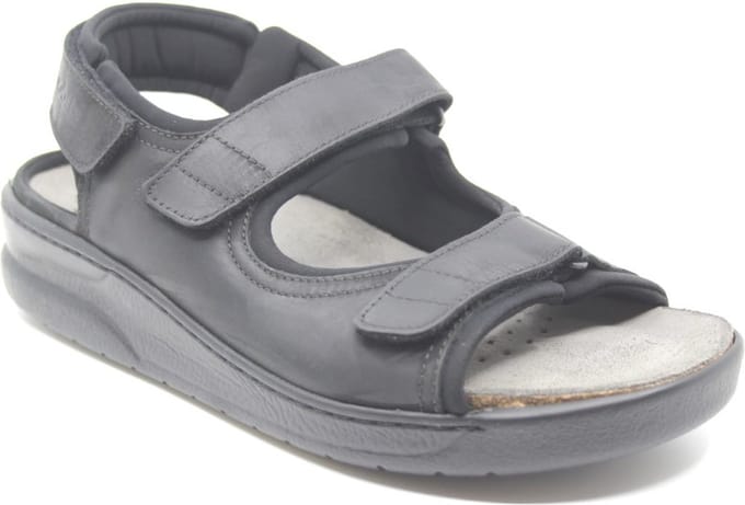 Mobils by Mephisto VALDEN Heren Sandaal - Extra Breed - Zwart - Maat 42