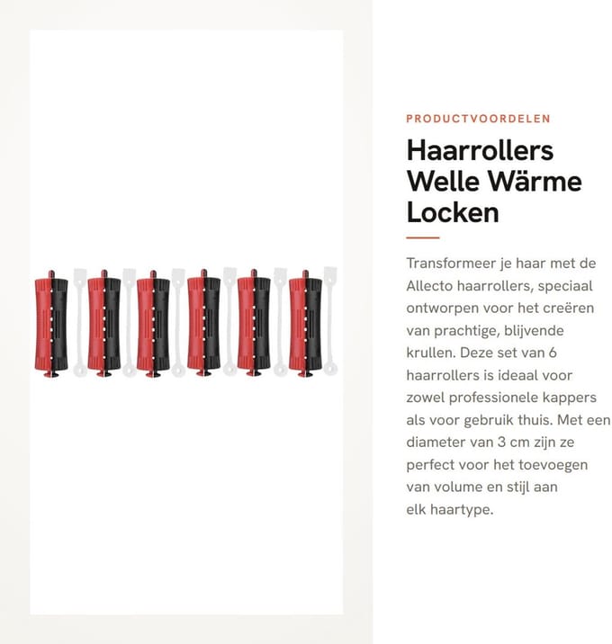Dailygoods- Lockenwickler 6 Stuks - Krulspelden - Haarrollers - ABS Materiaal - Concaaf Ontwerp - Diverse Maten