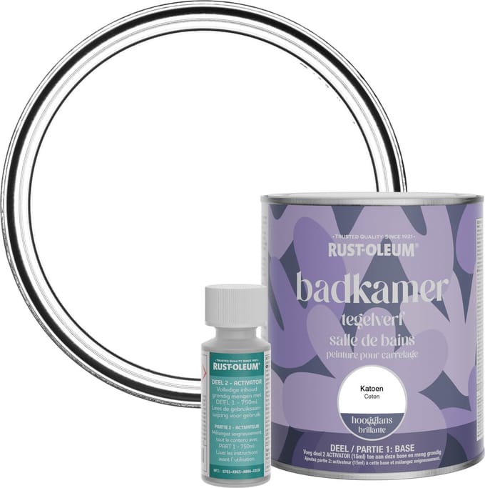 Rust-Oleum Wit Badkamer Tegelverf Hoogglans - Katoen 750ml