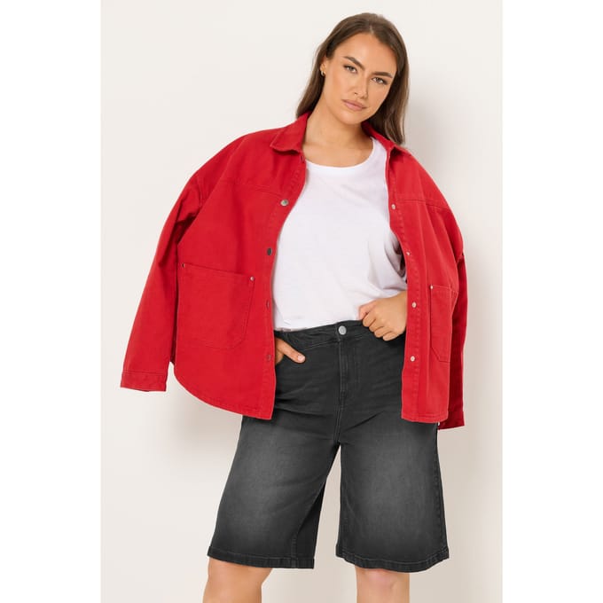 Yours Zwarte Gewassen Denim Shorts Size 52