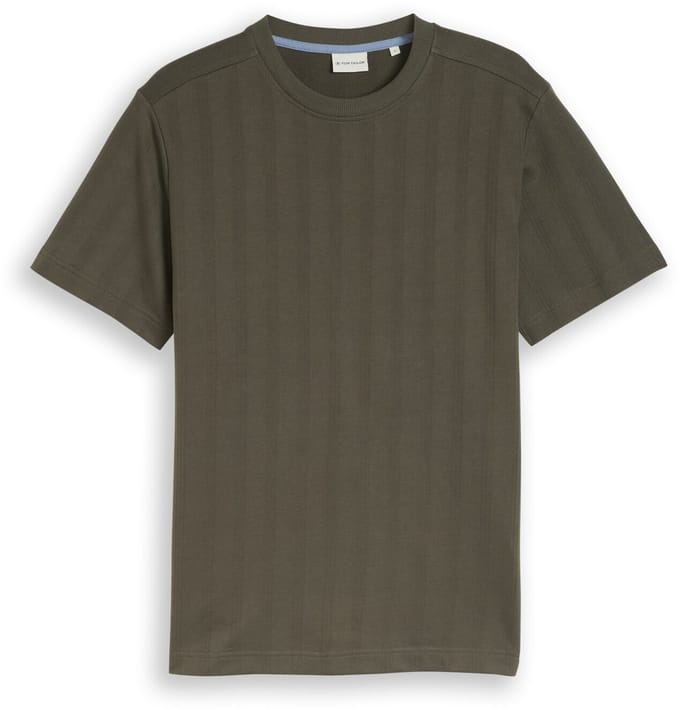 Tom Tailor - T-shirt van katoen - Maat XXL - deep leaf green