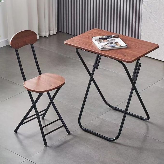 Klaptafel met Stoel – Kinderbureau of Eettafel- Inklapbaar Tafelset –Houtlook