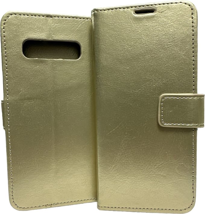 Portemonnee Book Case Hoesje Geschikt voor: Samsung Galaxy S10 Plus - goud