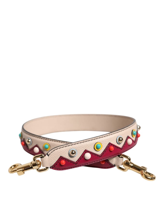 Dolce & Gabbana Beige Rode Leren Handtas Accessoire Schouderband