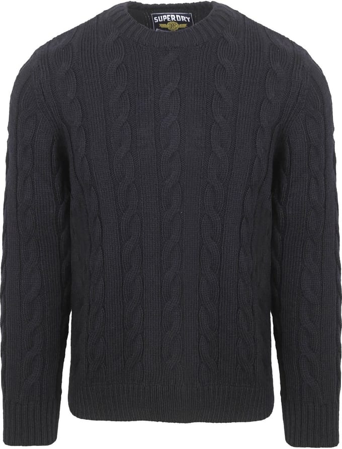 Superdry Pullover Jacob Cable Navy - Maat M - Heren - Pullovers
