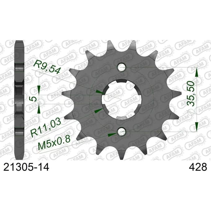 Tandwiel Afam 428 14 dents