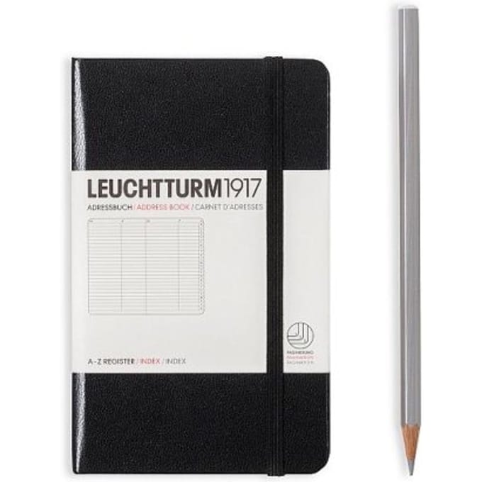 Leuchtturm adresboek black pocket hardcover a6 90x150mm