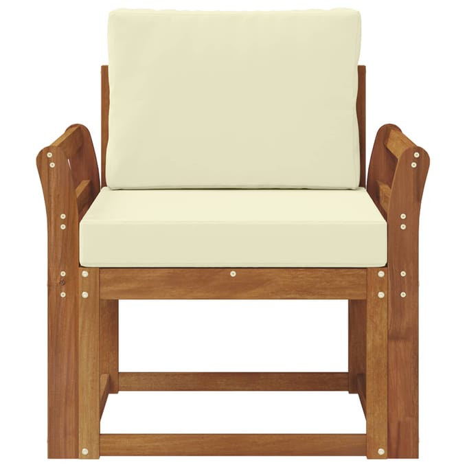 vidaXL - Buitensofa - Massief - Acacia - Hout - en - Polyester - Naturel