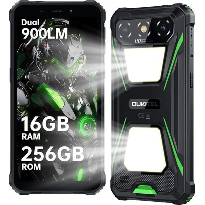 OUKITEL G3 Smartphone Robuste 16Go+128Go Écran 6  6300mAh 13MP Telephone Portable Incassable Android 14 4G Dual SIM IP68/IP69K Vert vert