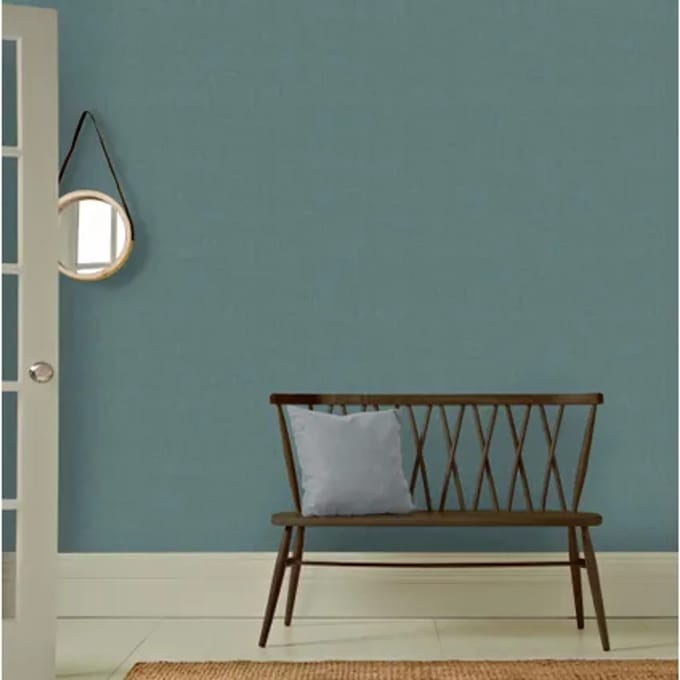 Decomode Vliesbehang Mat Textiel - Zacht Blauw - 10,05m X 52cm