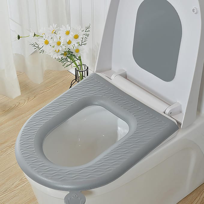 Coussin de siège de toilette Gris Housse Coussin avec Poignée Imperméable EVA Épaissi Confort Séchage Rapide gray