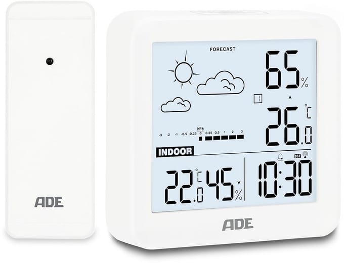 Digitale Weerstation met Binnen- en Buitensensor en Radio-gestuurde Klok