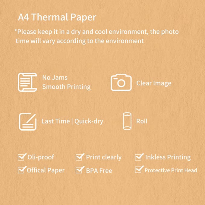 PeriPage 2 Rollen Thermisch Papier Compatibel met PeriPage A40 Thermische Printer Sneldrogend Perfect voor 1 white