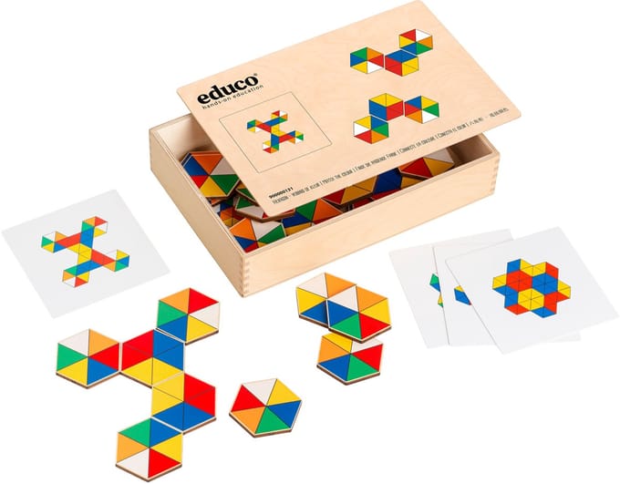 Hexagon - verbind de kleur - Educo - Educatief speelgoed