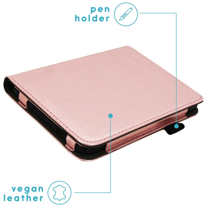 imoshion Vegan Leather Bookcase voor de Kobo Clara Colour / BW - Rosé Goud