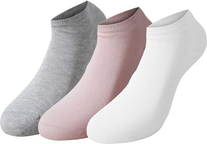 Björn Borg - Solid Step Sokken 3-Pack - Grijs/Roze/Wit