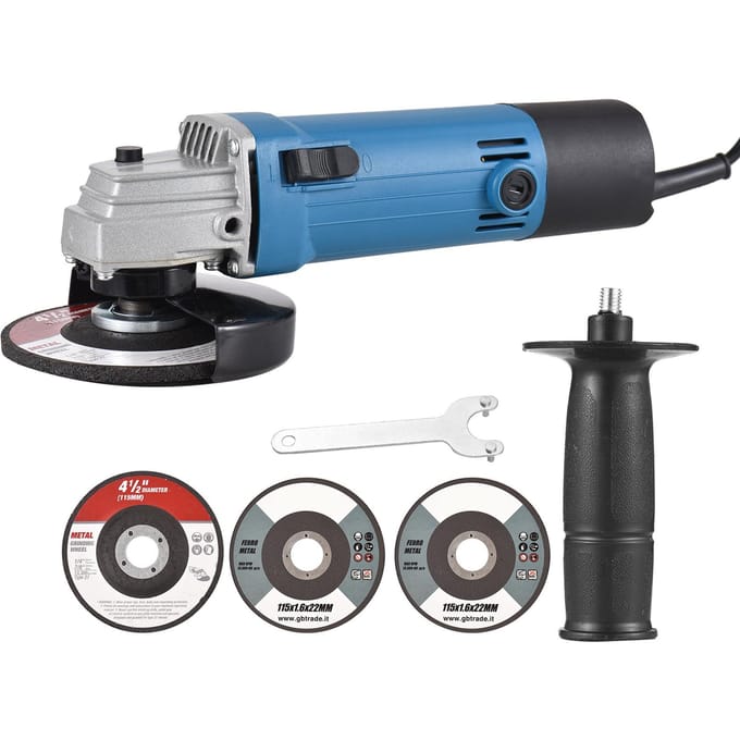Haakse Slijper, 4,2-Amp 500W 4-12   5   Elektrische Slijper Elektrisch Gereedschap met Slijpschijven, Snijden EU Plug blauw