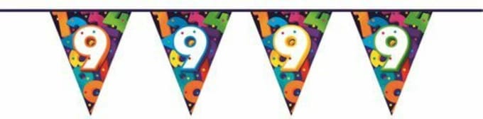 Vlaggenlijn Cijfers 9 jaar - 10 meter