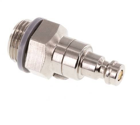 Vernikkeld Messing DN 5 Luchtkoppeling Insteeknippel G 3/8 inch Buitendraad Double Shut-Off - CLP5-M-BN-SV-038