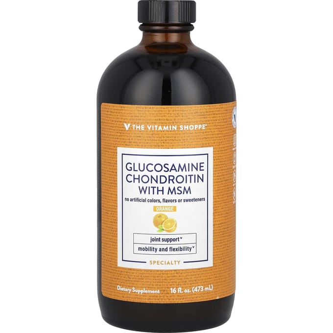 The Vitamin Shoppe, avec Glucosamine Chondroïtine MSM, Orange, 16 fl oz (473ml)