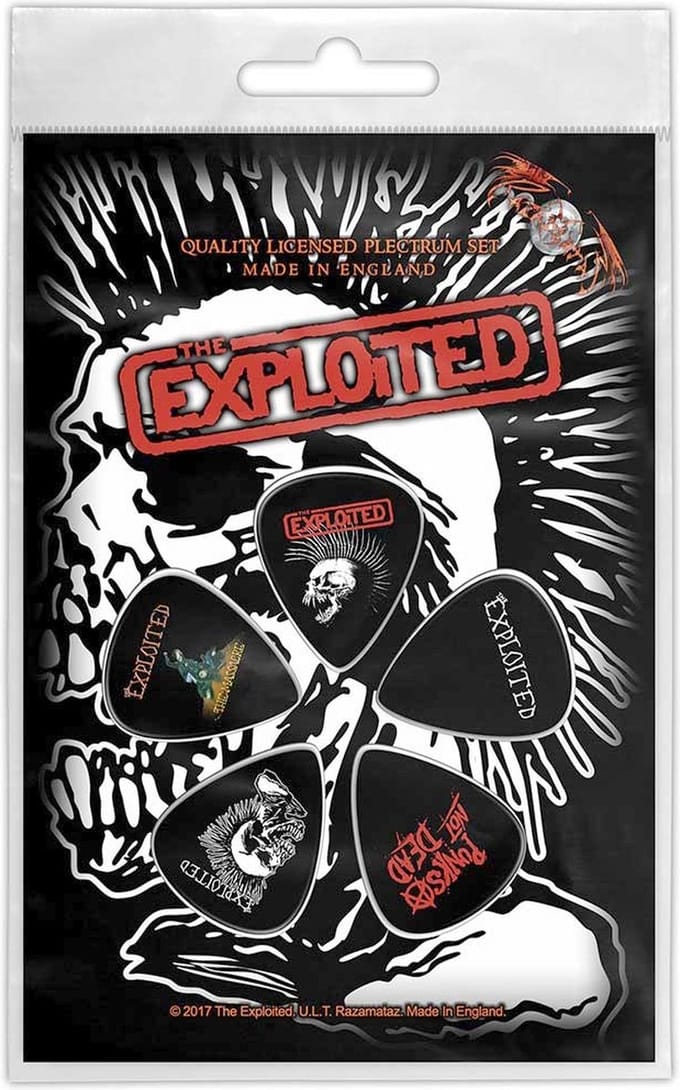 The Exploited - Skull Plectrum - Set van 5 - Zwart