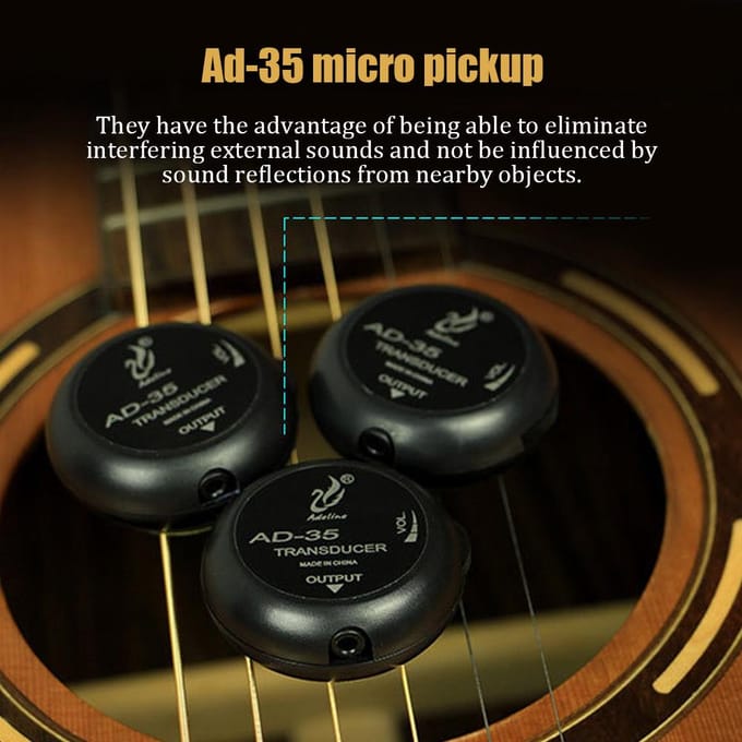 AD-35 Mini Sound Pick-up Piezo Versterker Transducer Stick Piezo Pickup voor zwart