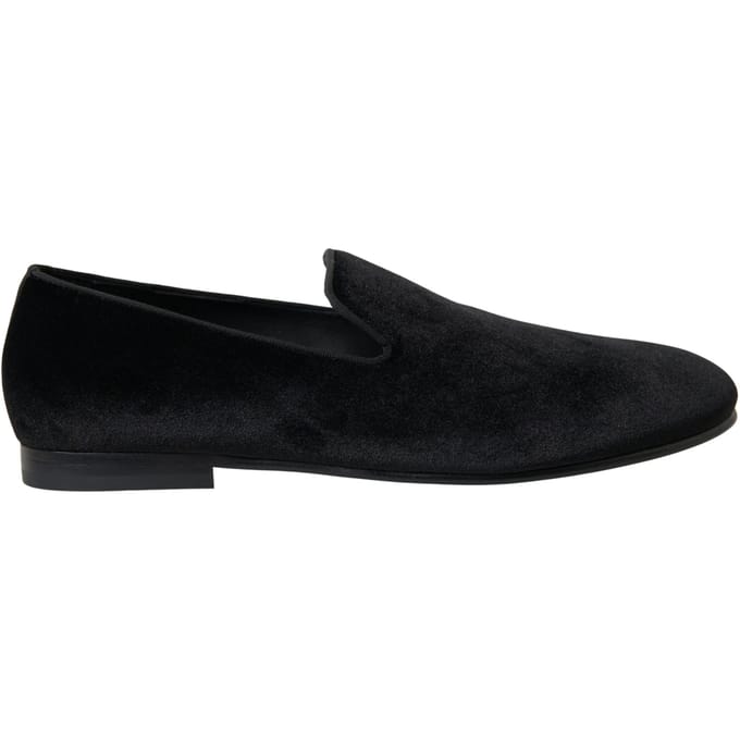 Dolce & Gabbana Zwarte Velours Instappers Formele Schoenen