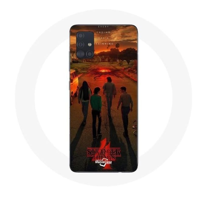 Coque pour Samsung Galaxy A51 Stranger Things Saison 4 Affiche Art Equipages de la Nouvelle Théorie